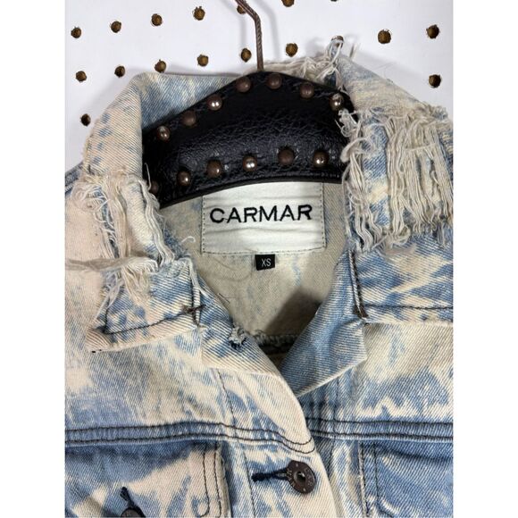 Carmar acid washed distressed denim jacket size Xs - Picture 8 of 8